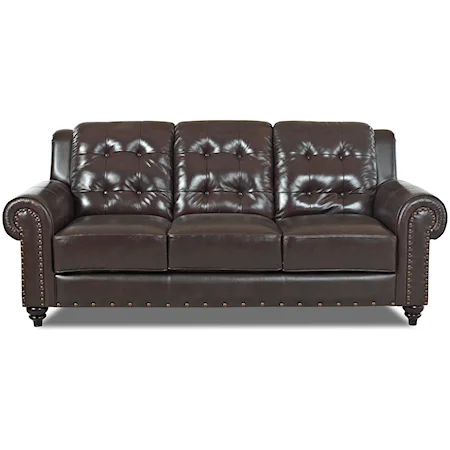 Traditional Rolled Arm Sofa with Tufted Back